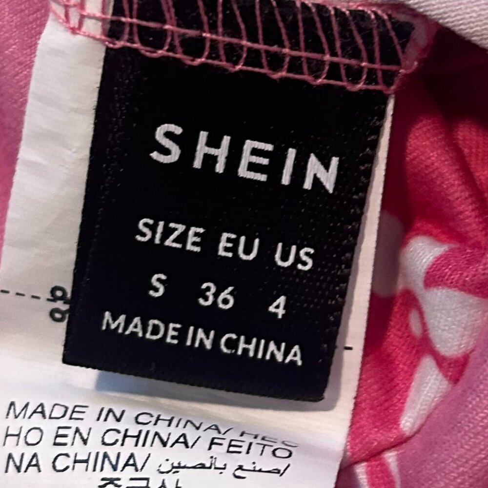 SHEIN Floral cropped pink Tank top SIZE S - Picture 3 of 4